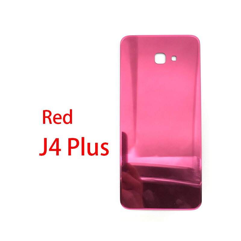 Achterkant van glas voor de samsung galaxy  j4 j6 plus  j415 j610 j610f batterijklepbehuizing batterij achterkant: J4 plus rood