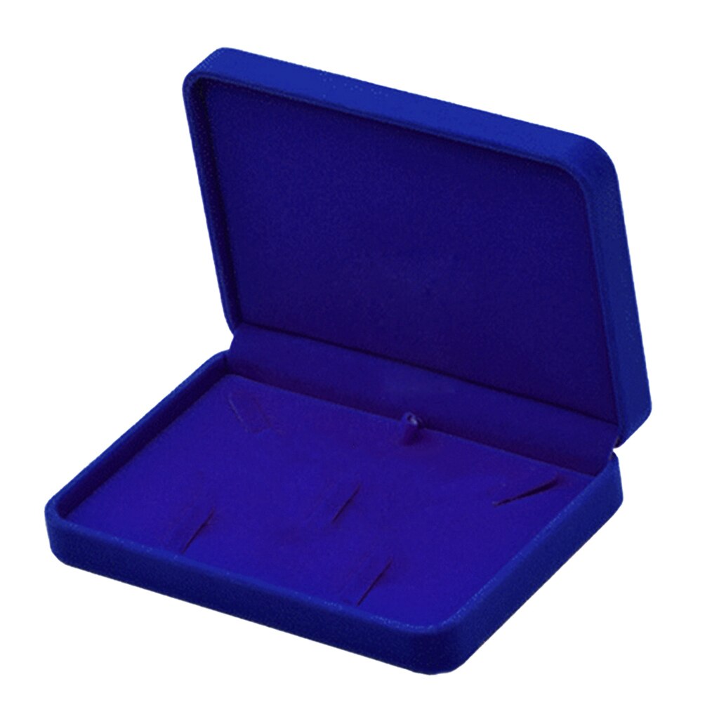 Caja de de terciopelo de lujo, caja de joyería para anillo, pulsera, collar, pendientes, colgante, caja de almacenamiento, vitrina de , organizador de joyería: Blue