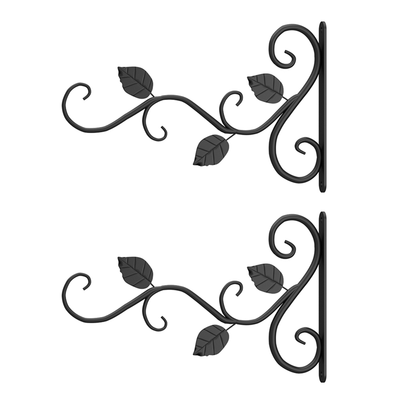 2 Pcs Plants Bracket Wall Hanging Flower Pot Support Bracket Hook Iron Hanger Plants Holder Balcony Home Decoration: Default Title