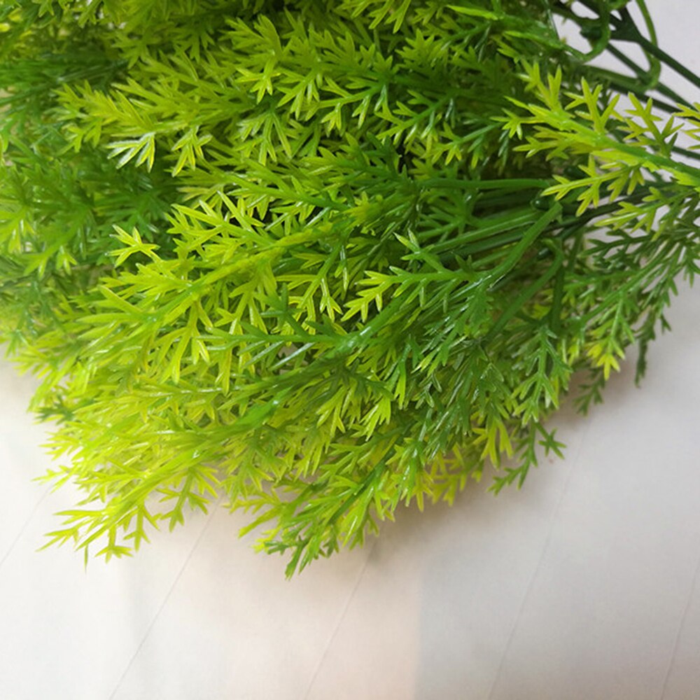 7 heads Artificial Green Cypress Tree Leaf Pine Needle Leaves Branch Christmas Wedding Home Office Hotel Decoration