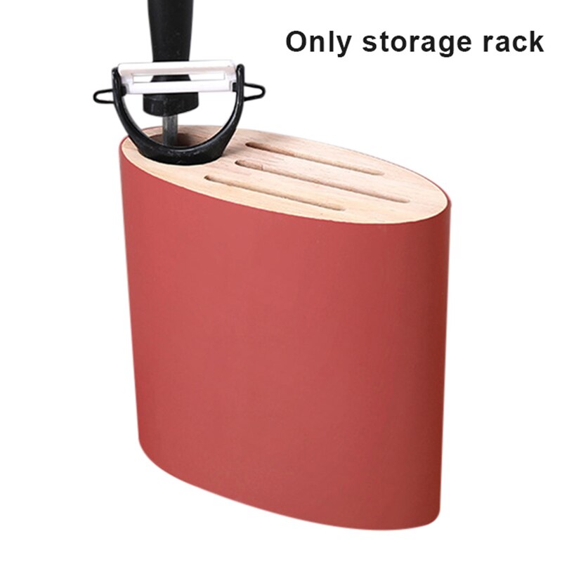 Multifunctional Kitchen Cutter Holder Knives Storage Rack with a Drain Hole kitchen Supplies JS23: oval red trumpet