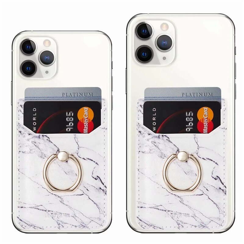 Etui na telefon naklejki marmuru skórzany telefon komórkowy tylna karty portfel z uchwytem na kartę kredytowa, dowód osobisty kieszeń na kartę samoprzylepna naklejka torba saszetka na telefon