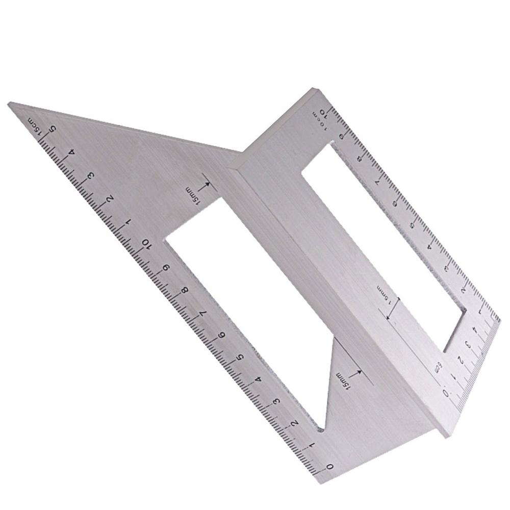 Règle droite multifonction en aluminium, pour le travail du bois, Angle carré de 45 / 90 degrés, outil de mesure et de dessin #1210
