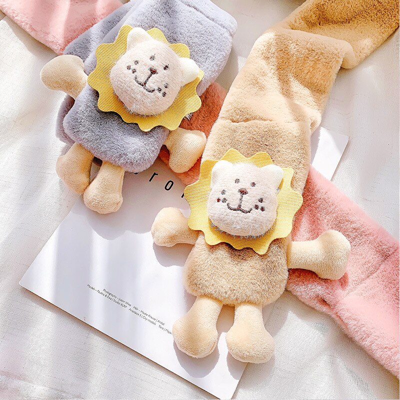 Bavoir couvre-chef en peluche pour femme, Version coréenne, court, , dessin animé, mignon, pour garçons et filles, étudiant et enfant, mignon, D54