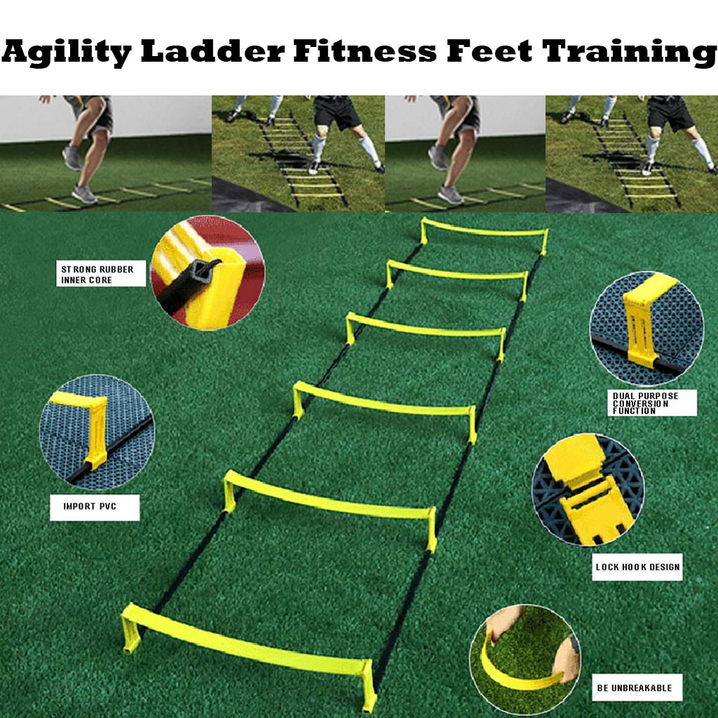 Outdoor Sport Fitness Agility Ladder Carry Bag Footwork Ladder 6 Rung Combo Agility Cones Football Training Rope Jump Lattice
