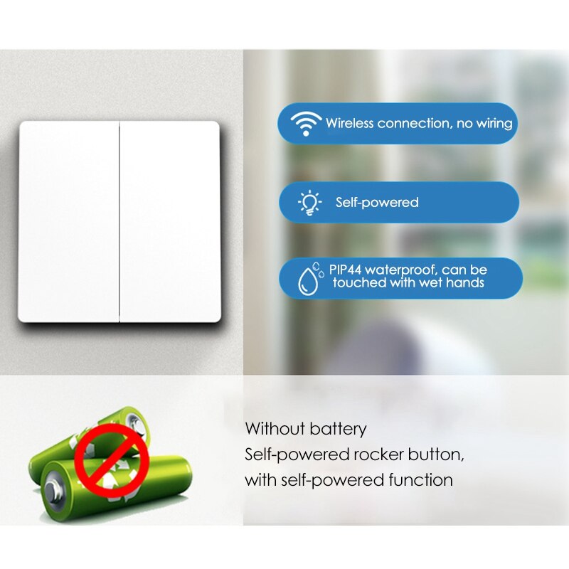 10A Wireless Contact Switch Light+433MHZ Wireless Electrical Home Remote Control Compatible For Google And Alexa Home