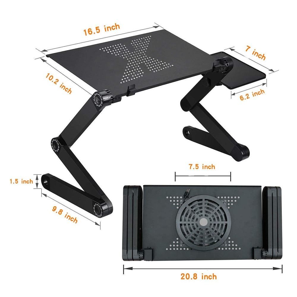 VODOOL-Soporte de mesa para ordenador portátil con ergonómico, plegable y ajustable, escritorio para Ultrabook o tableta con alfombrilla de ratón