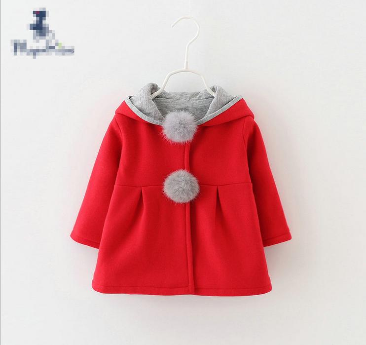 Korean Style Baby Girl Coat Kids Winter Autumn Jackets Kids Clothes 3 Colors Available Clothing Outerwear: red / 3T