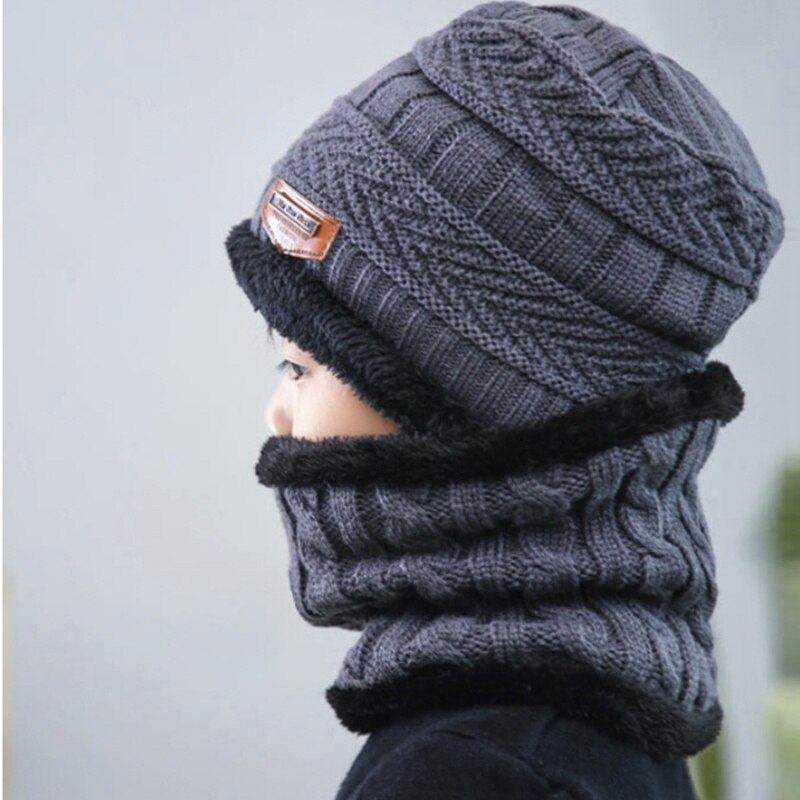 PatPat Winter 2-piece Baby Warm Knitted Fleece Hat and Scarf Accessories For 3-7 Years Old
