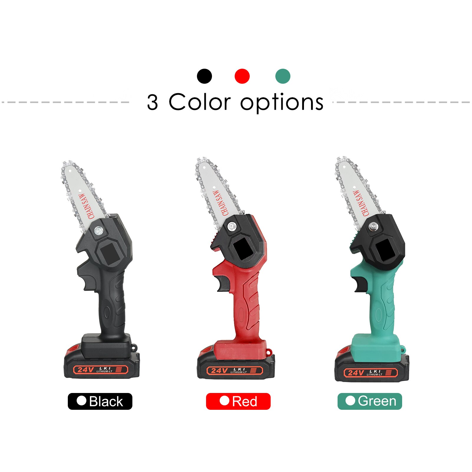 24V Mini Chainsaw 1500mAh Cordless Power Chain Saws 4-Inch Portable Electric Pruning Saw for Courtyard Tree Branch Wood Cutting