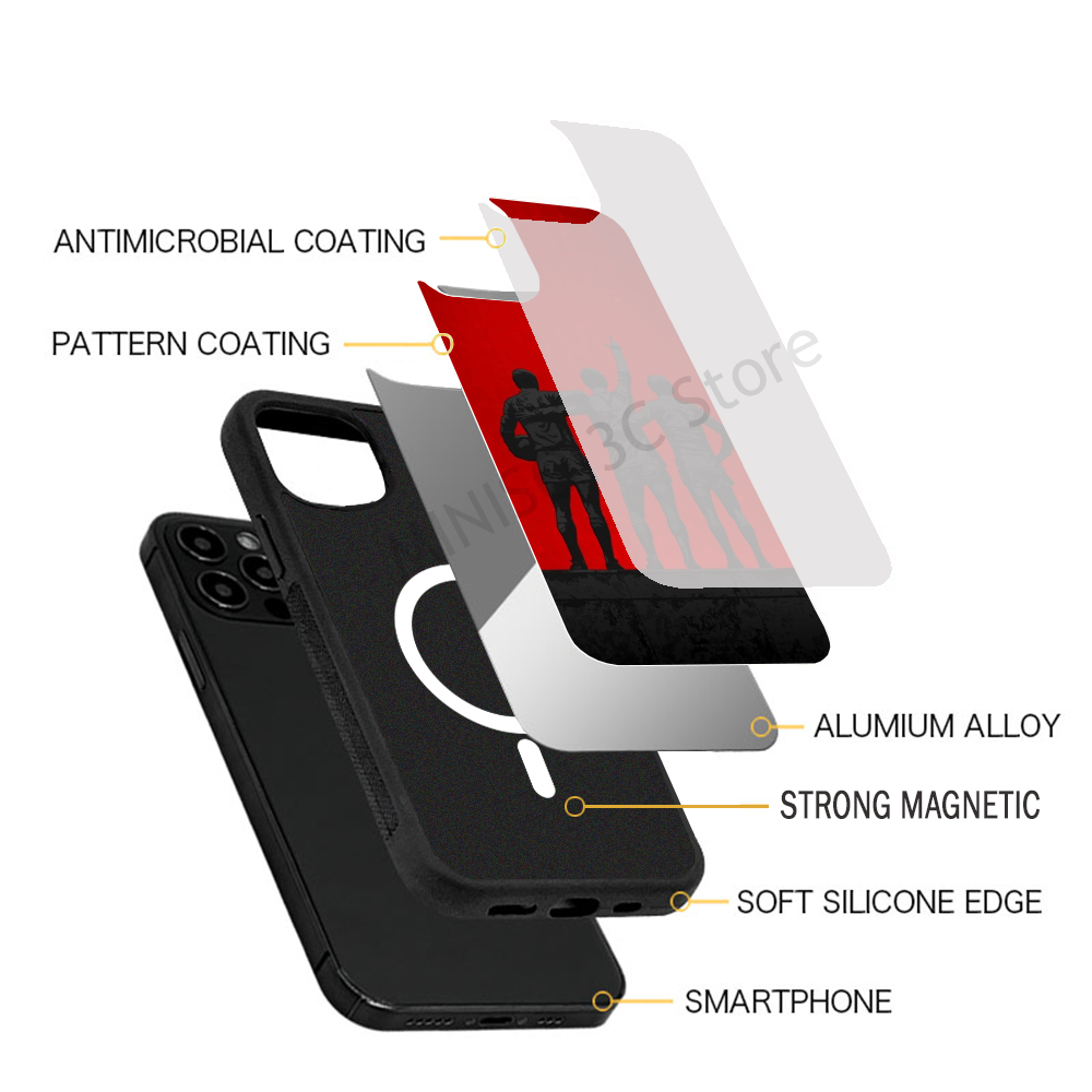 Funda de teléfono del Manchester United, magnética, fuerte, para IPhone 15, 14, 13 Pro Max, 11, 12 Mini, Magsafe