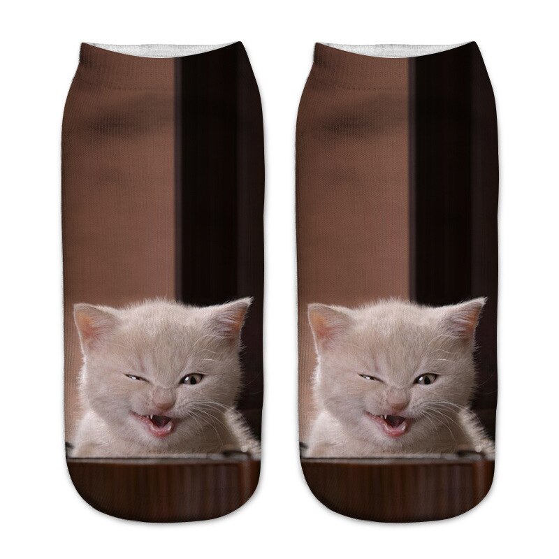 Kids Socks 3D Printing Cute Animal Cat Boys Girls Socks Low Ankle Funny Sock for Children 8-16Years: 7