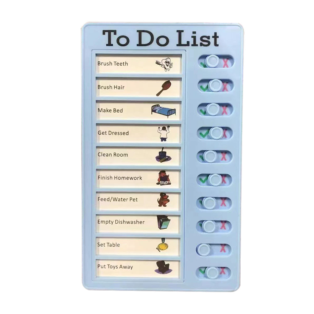 Reusable Memo Pad Chores Checklist Daily Planner Memo Chore Chart Detachable Board for Kid Self-discipline Routine Planning Card: SKY BLUE