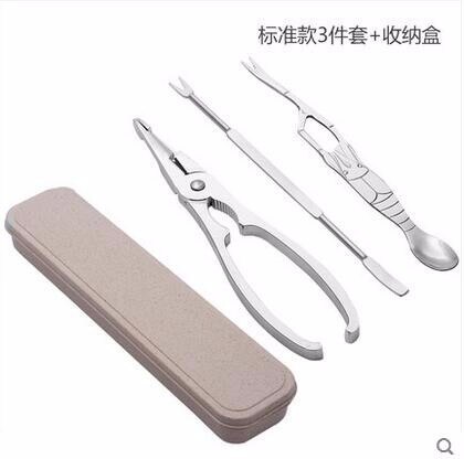 Seafood crab tool stainless steel rat crabs portable claw clamp crab needle stripping six pieces set kitchen tools: 1