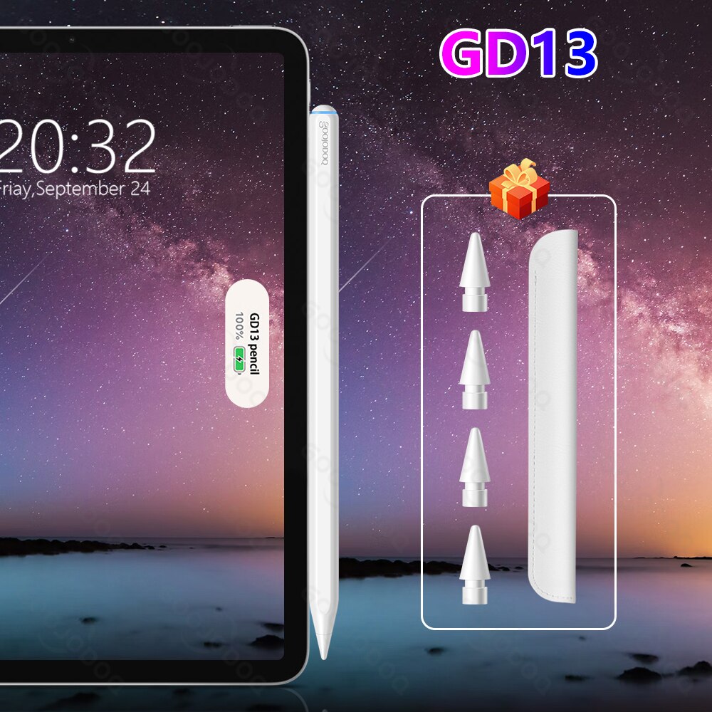 For Apple Pencil 2 1 with Wireless Charging, for iPad Pencil Palm Rejection Tilt Pen for iPad Air 4 5 Pro 11 12.9 Mini 6 Stylus: GD13 4 tips