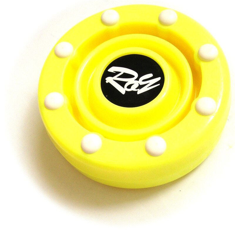 1 st 7.5*2.5cm 8 färger hockeypuck is inomhus rullfälthockeypuckar sportutrustning bollar: Gul
