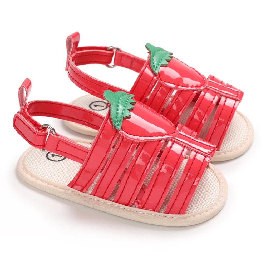 1 Pair Summer 0-1 Year Old Baby Toddler Shoes Fruit Cartoon Baby Shoes Ray Air Breathable Sandals Toddler Shoes: strawberry / 11cm