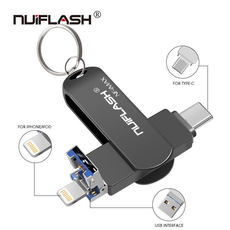 Apple u-disk für mobiltelefone, metallisches rotieren, u-disk-mobiltelefone, android-computer, mit integriertem micro-high-speed