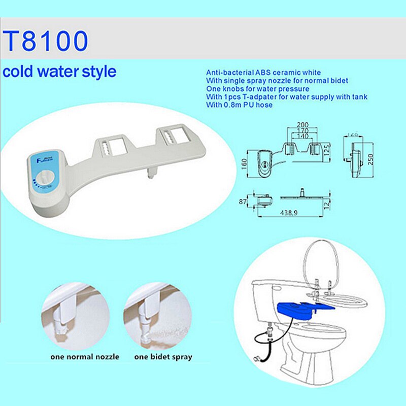 Cold/Heated Water Toilet Seat Bidet Sprayer Bidet Attachment Fresh Water Spray Non-electric Mechanical Shower Nozzle save paper