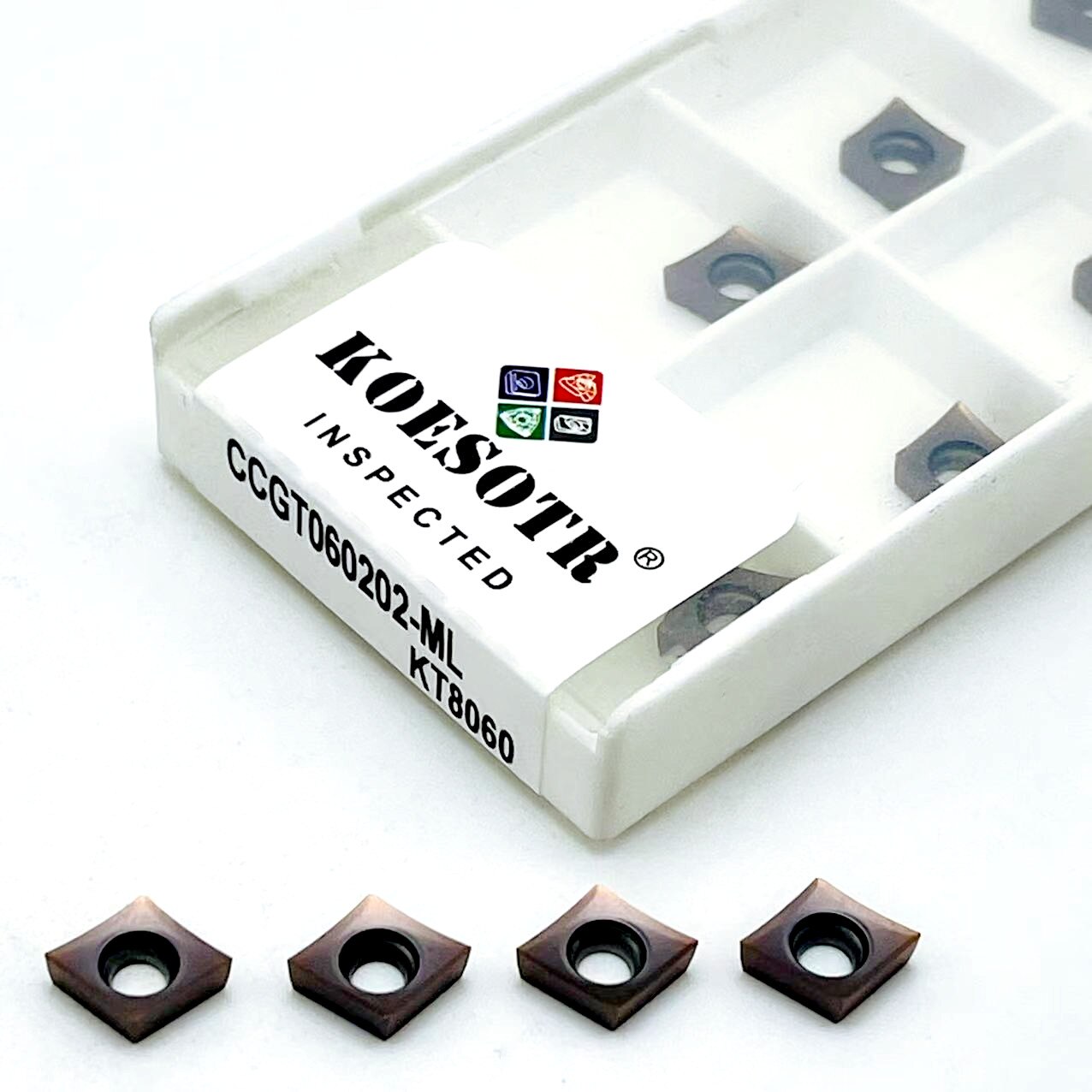 Insertos de carburo de hoja CNC, acabado de acero inoxidable, CCGT060201 CCGT060202 CCGT060204 CCGT09T301 CCGT09T302 CCGT09T304 ML KT8060