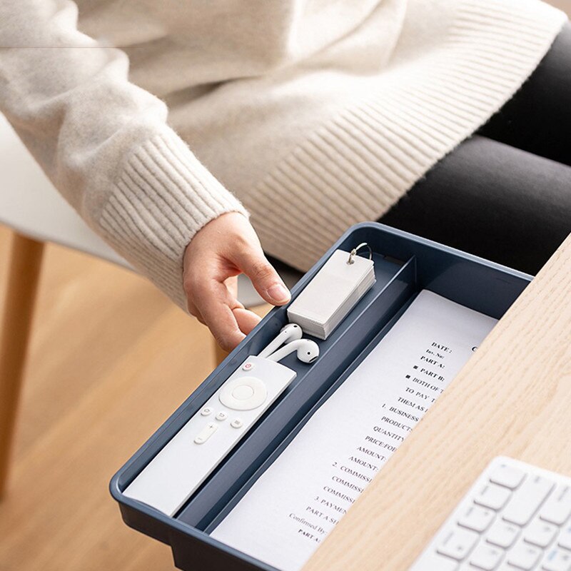 1PC Drawer Plastic Self-adhesive Under Desk Table Storage Drawer Portable Memo Pen Stationery Storage Box Case for Home Office