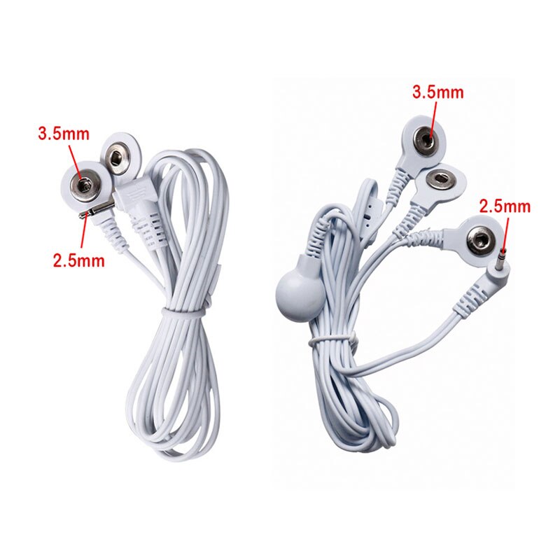4 Knoppen Elektrode Draden Kabels Voor Aansluiten Elektrode Pad Met Tientallen Therapie Machine Massager 2.5 Mm Plug Body Massage