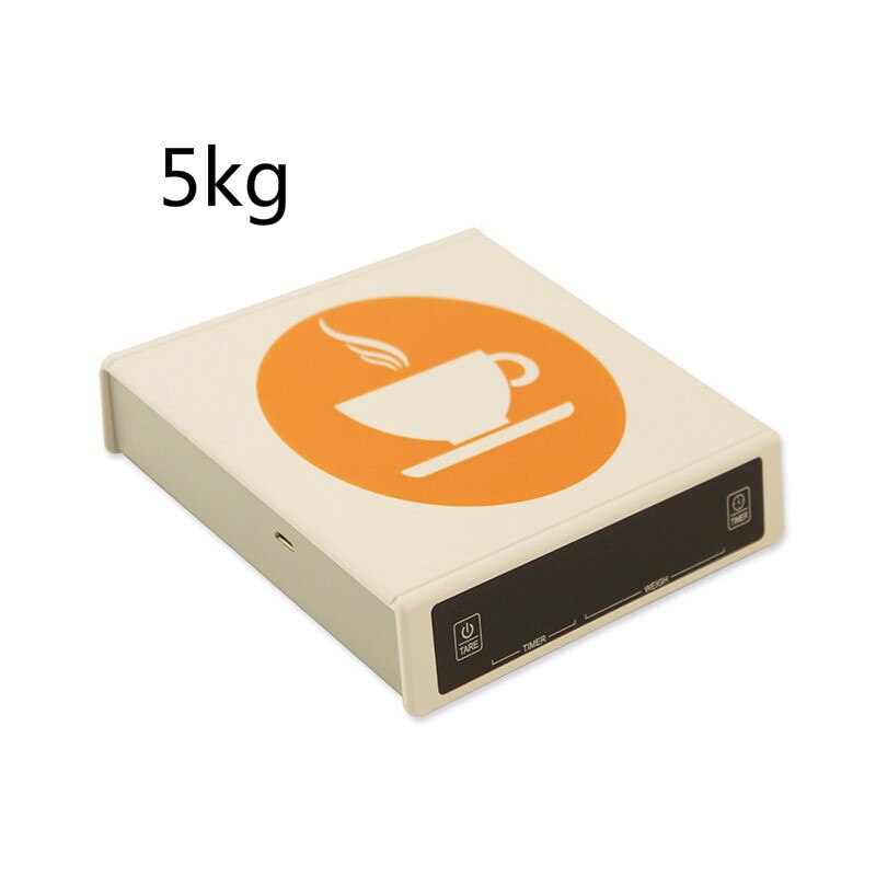 Báscula de café inteligente con temporizador, balanza Digital de cocina, báscula de café por goteo para el hogar, portátil, de precisión, 3KG/0,1g: White 5kg