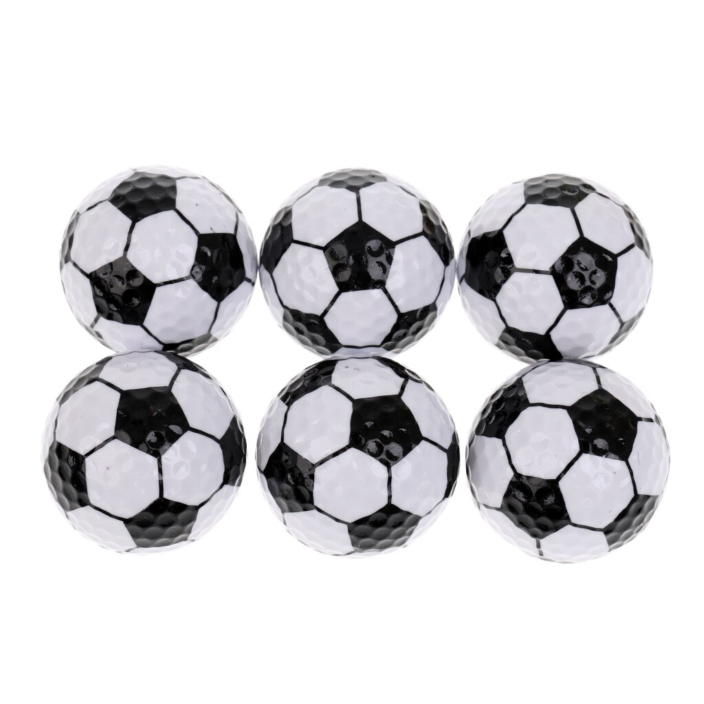 6 Pieces/Set Sport Balls Pattern Novelty Golf Balls Practice Balls Golf Accessories Golfer: Football