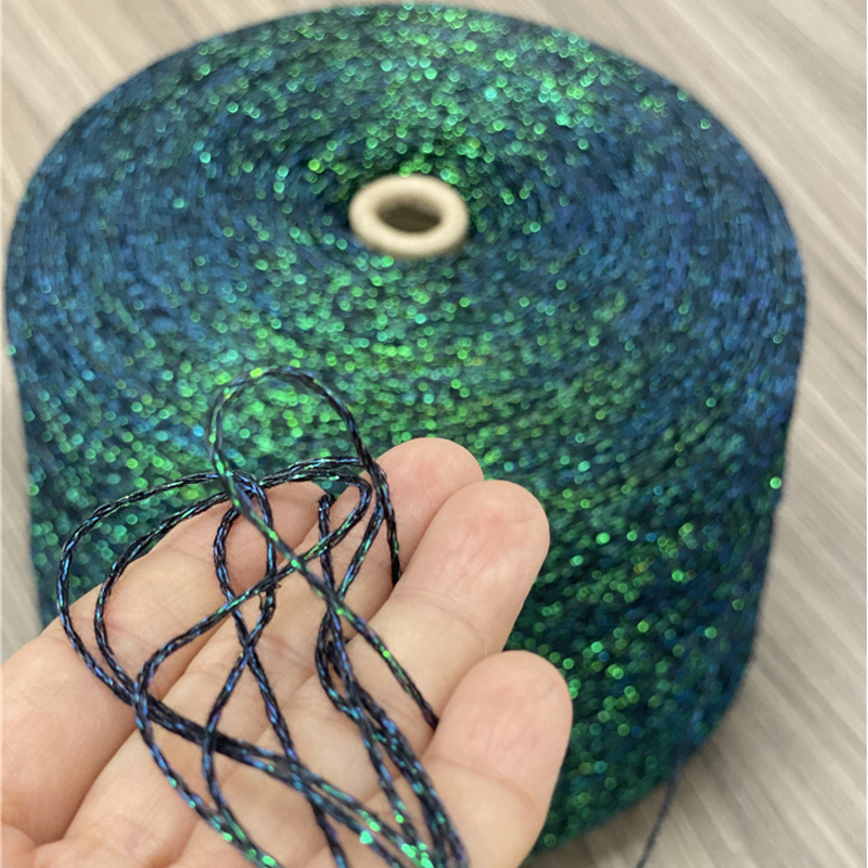 Hilo de ganchillo hueco para tejer, madeja de hilo Tubular metalizado de 500g, 42% algodón brillante, hilo de seda dorado y plateado X5345