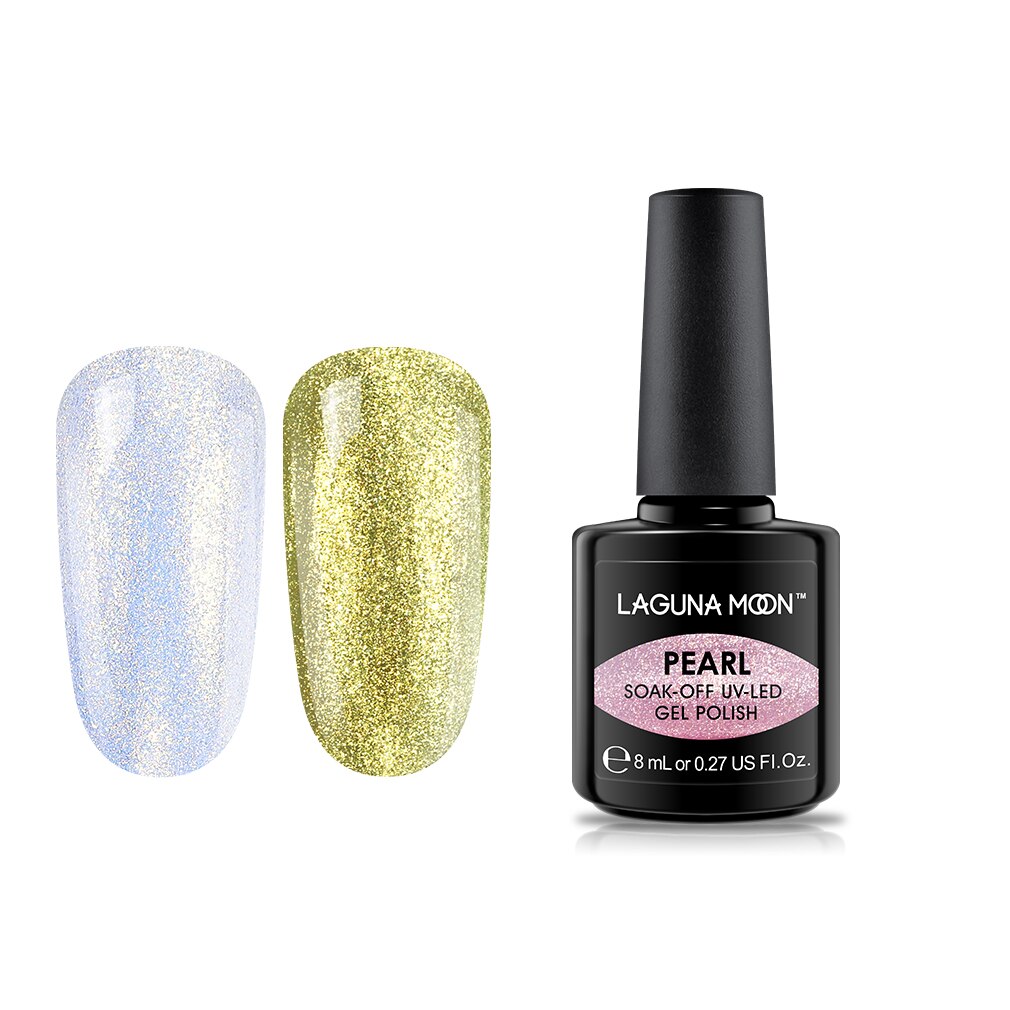 Lagunamoon glänzend Perle Gel Nagellack UV LED Tränken Weg Langlebige Mangel Mangel Manikübetreffend Gel Nagellack funkeln 8ml: 23002