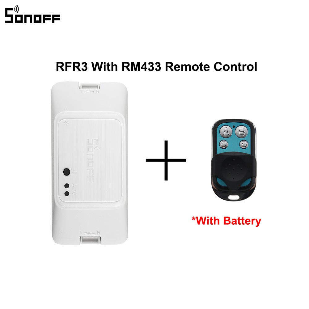 SONOFF RF R3 WiFi Switch,Smart On Off Light Switches Support APP/433 RF/Voice Remote Control Universal DIY Module: RFR3 With RC