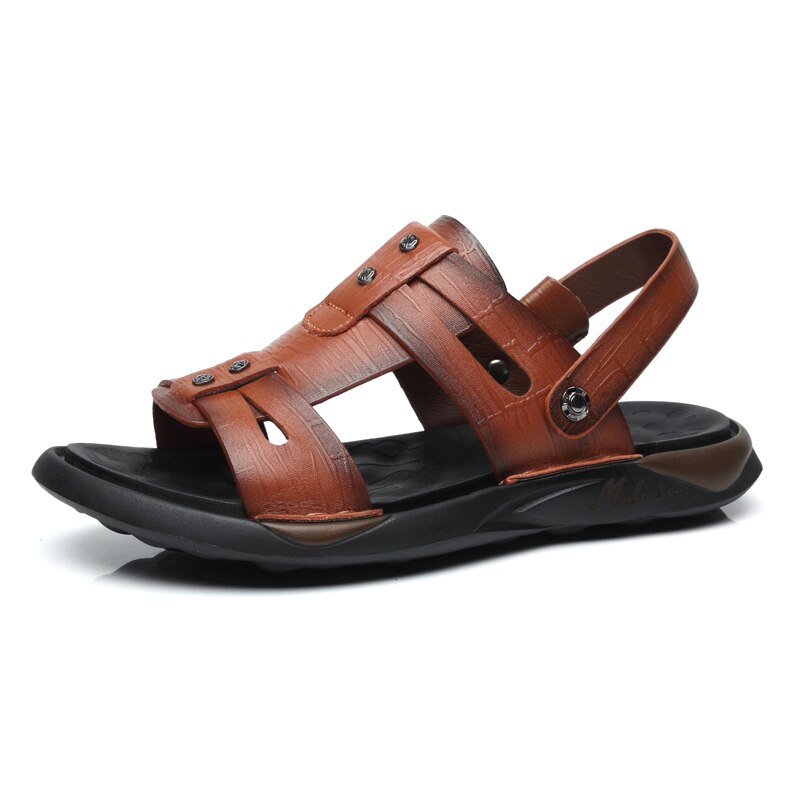 Sandalen conforto homem andando praia sandalias 44 respirável calçado piel s homens vestido sandalet sandália esporte