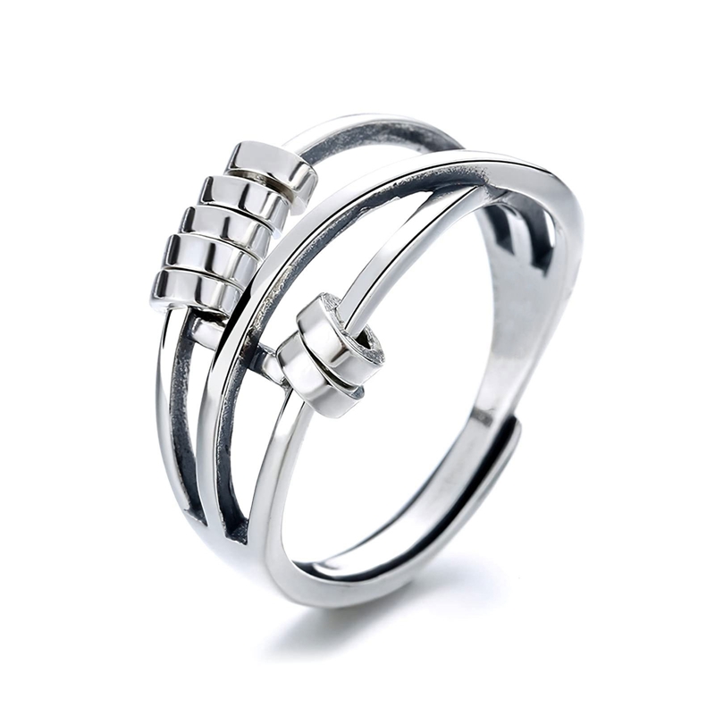Anti-angst ringe til kvinder mænd fidget spinner band unisex justerbar stabling spinning bekymring ring: Default Title