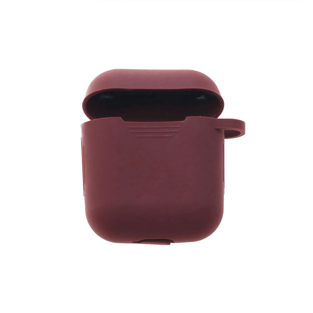 Voor Airpods 1/2 Zachte Siliconen Oortelefoon Cover Air Pods Case Earpods Accessoires Headset Beschermhoes Apple Air Pods Case: Wine red