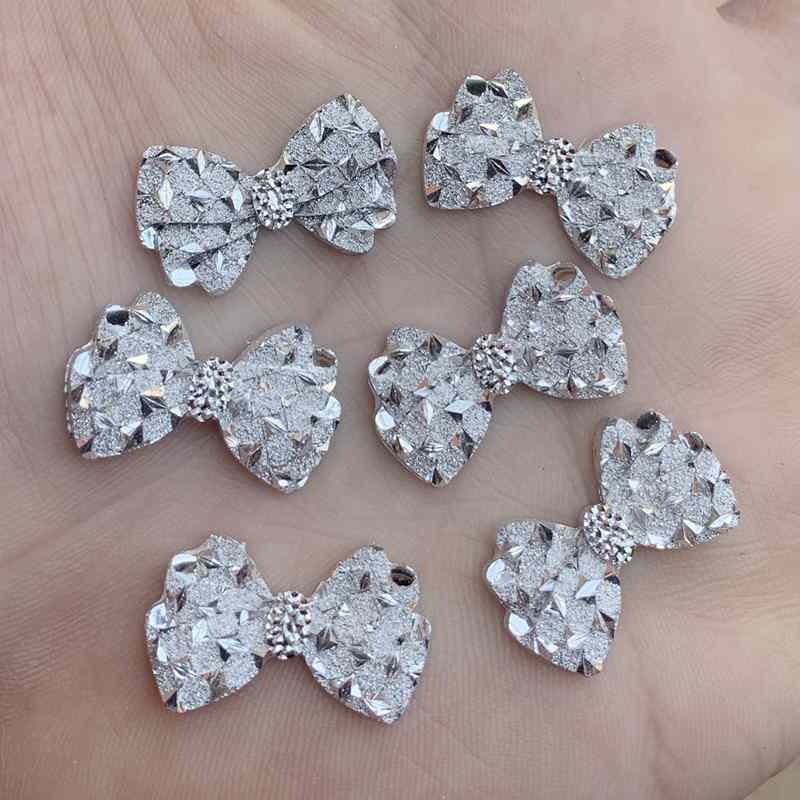 Zilveren Boog Vorm Resin Strass 20 pcs 14*23mm Crystal Stones DIY bruiloft Decoraties-HZ49