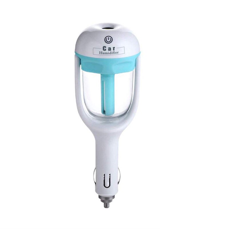 Dc 12v bil ångluftfuktare aromdiffusor mini luftrenare aromaterapi eterisk olja spridare dimtillverkare spruta: Blå