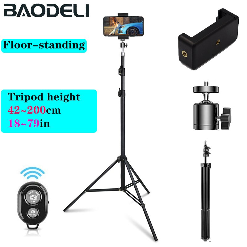 Photographic Lighting Stand Fill Light Stand With 1/4 Screw Adjustable Tripod Suit For Ring Light Desktop And Vertical Ring Lamp: Set4 200cm Tripod