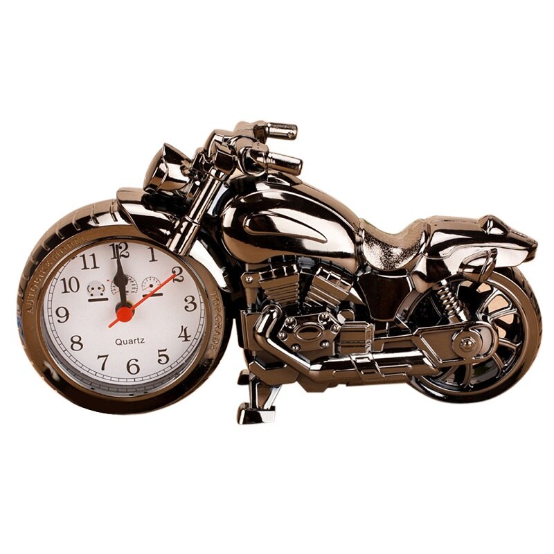 Form retro opskalere møbler gyldne motorcykel vækkeur hjem dekoratør motorcykel ur: Wujin tofarvet