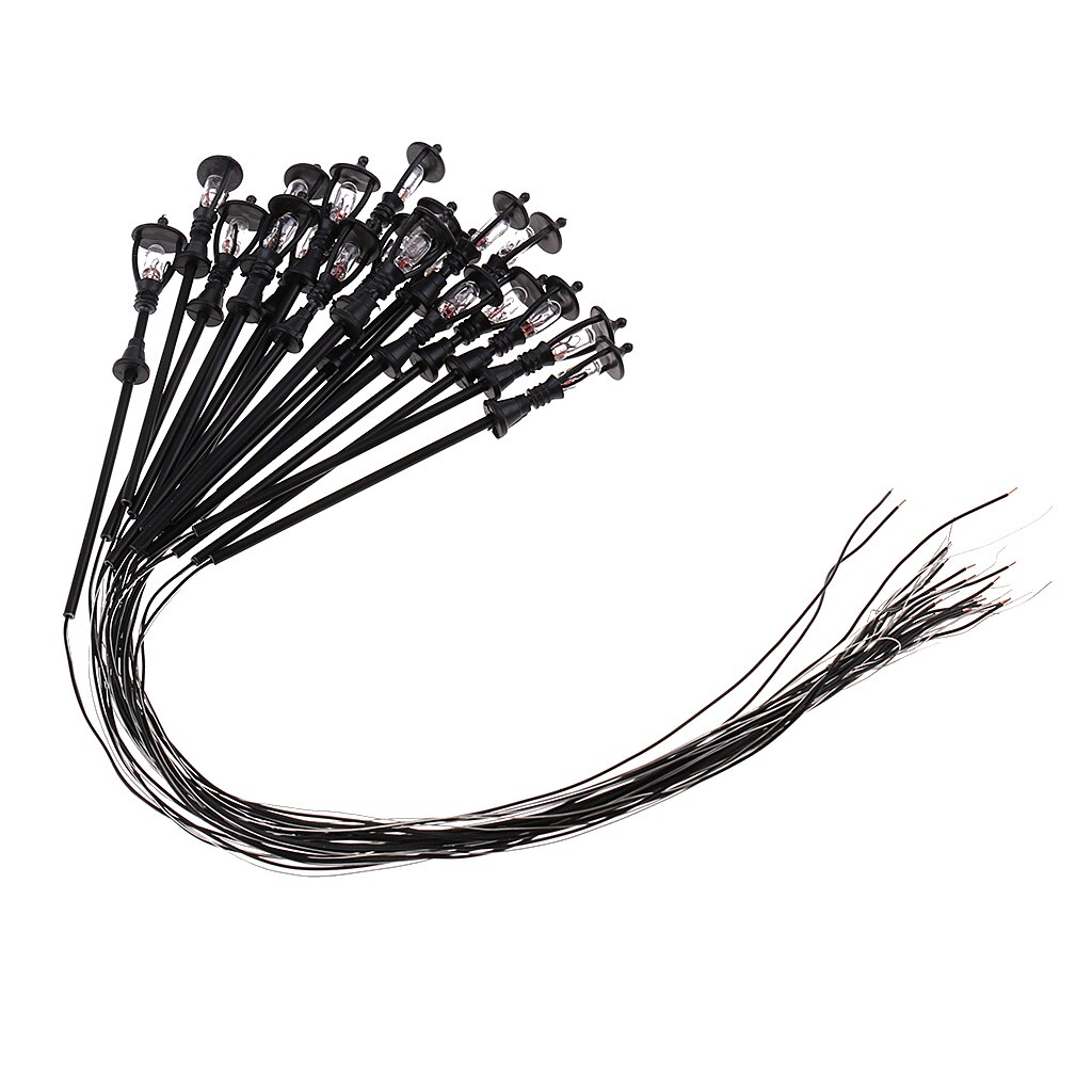 20PCS Model Trains Metal Light Poles LED Lighted Street Lamps Single Head: 1