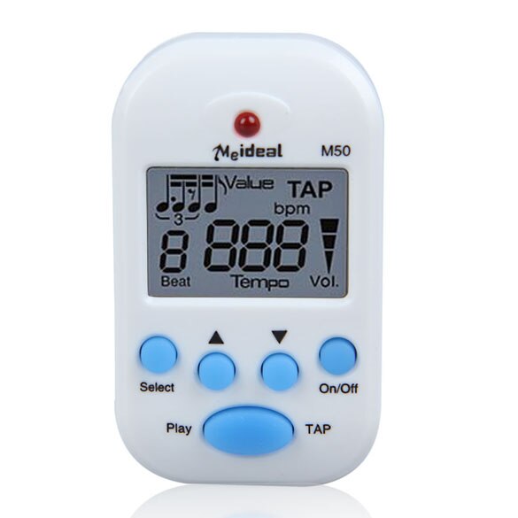M50 Mini LCD Clip-on Digital Tuner Metronome for Guitar Piano Mini LCD Clip-on Digital Tuner Metronome: white