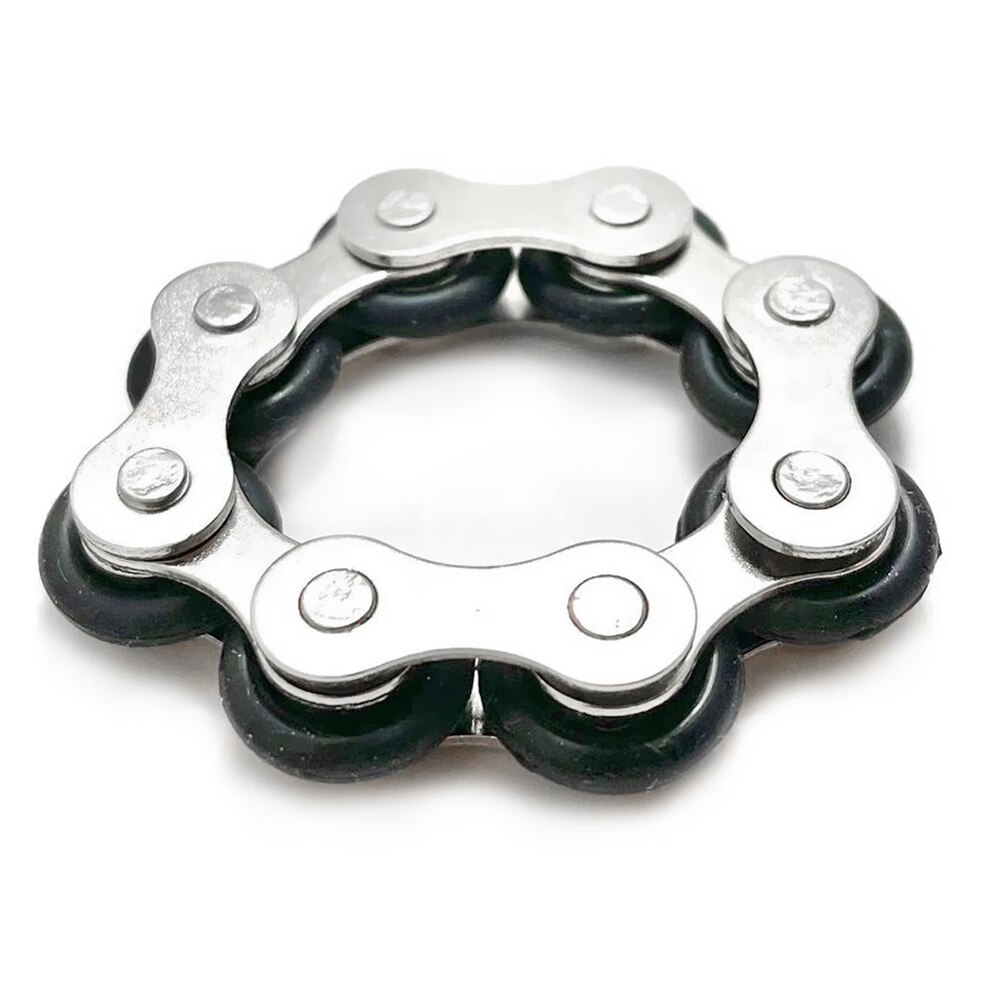 Decompression Pressure Reduction Fun Bicycle Chain Key Ring Fidget Toy Stress Reliever Anxiety Relief: M