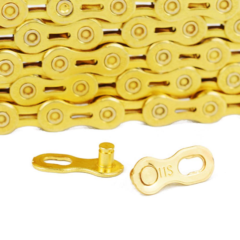 Bicycle Chains 9 10 Speed Velocidade Titanium Plated Ti Gold Silver Mountain Road Bike MTB Chain Part Cycling