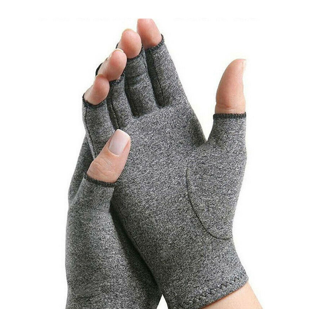 Gigt kompression handsker skridsikker åndbar sundhedspleje halv finger handsker rehabilitering træning smertelindring
