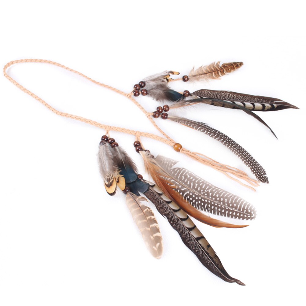 Indian Feather Hoofdband Verstelbare Hoofdtooi Festival Boho Haarband Vrouwen Girl Haar Accessoires EIG88