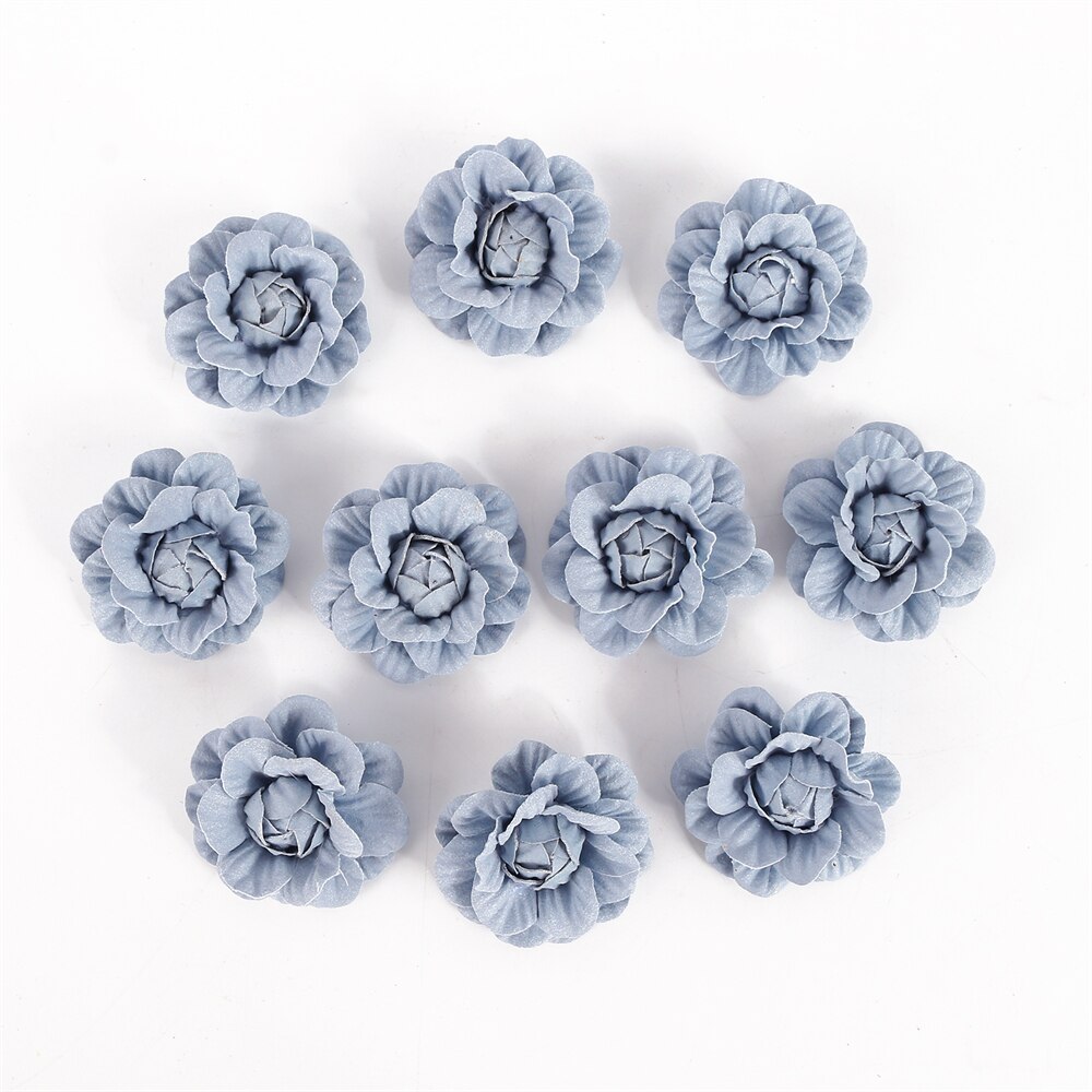 10Pcs Kunstmatige Milieuvriendelijke Bloem Microfiber Bloemen Hoofd Home Decor Wedding Garland Decoraties Diy Haar Corsage Accessoires