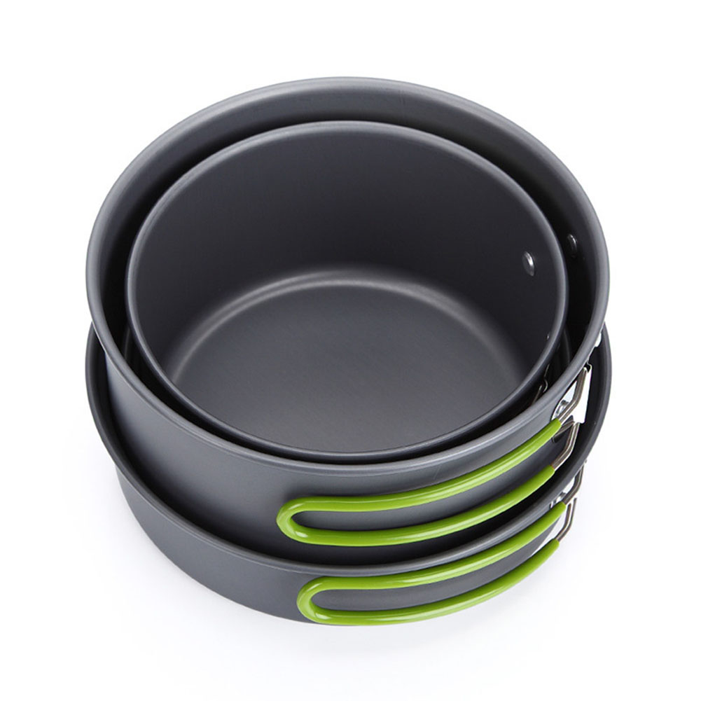 Compacte kookset voor buiten Campingkooktoestellen Antiaanbaklaag Campingkit Slijtvaste aluminium compacte netzak