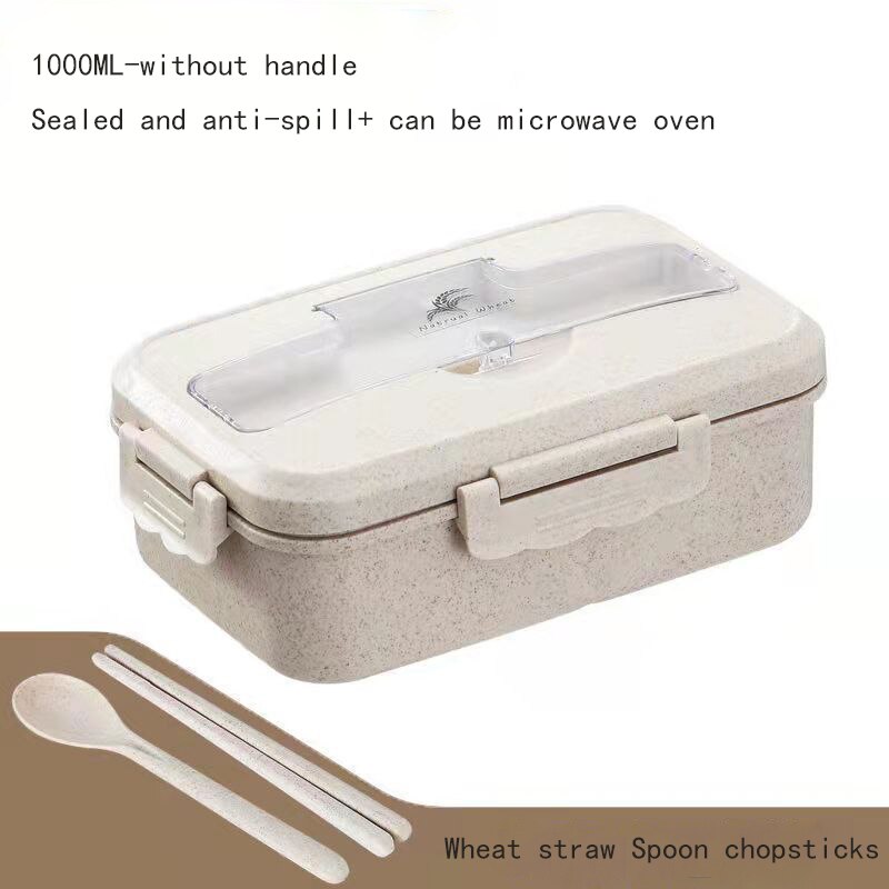 Fiambra – boîte à déjeuner pour enfants, conteneur de stockage de nourriture, boîte à bento isolée, boîte à collation japonaise, boîtes à petit déjeuner: Beige-1000ML