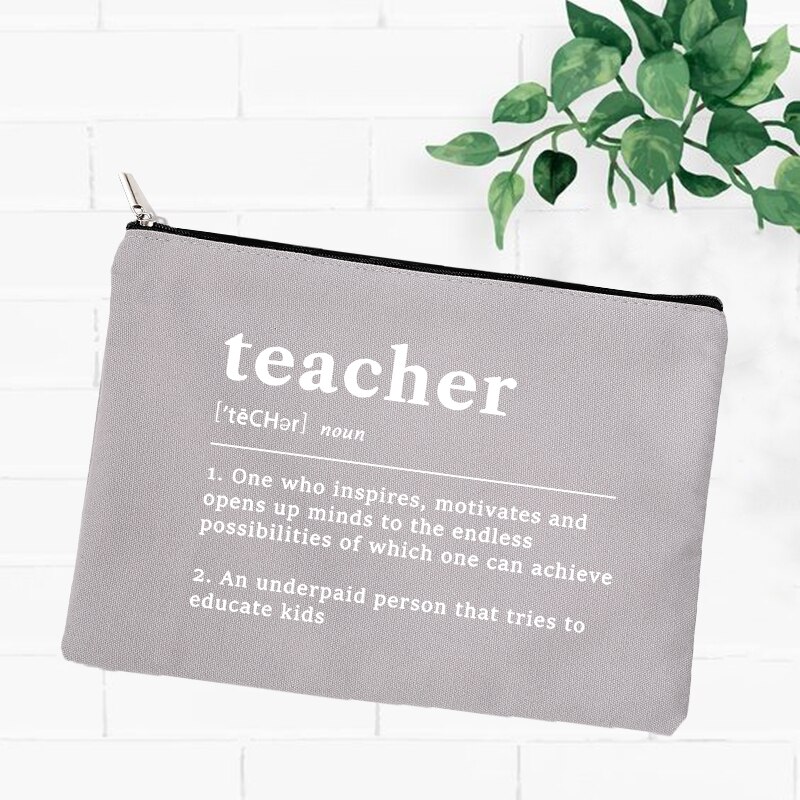 Beste Leraar Potlood Pen Case School Pencilcase Briefpapier Leveringen Zak Reizen Toilettas Organizer Make Tassen Portemonnee Leraren: W05825-TBGY-D