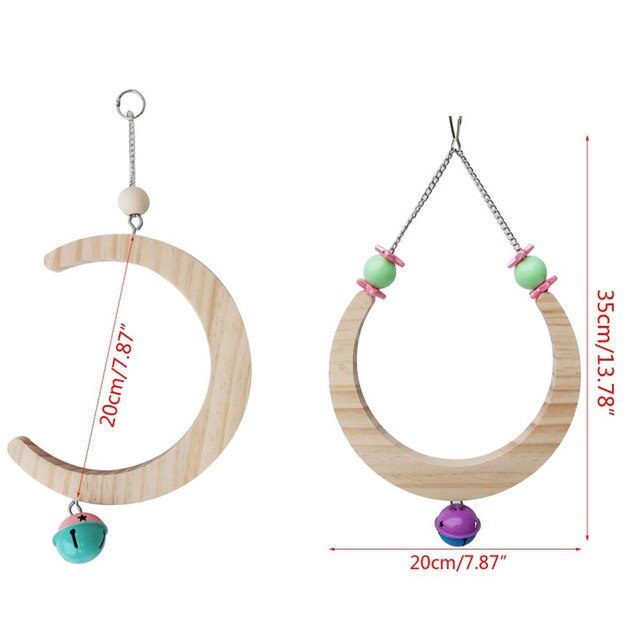 2 Pcs Papegaai Benodigdheden Halve Maan Vorm Vogel Speelgoed &amp; U Vorm Papegaai Naaien Kooi Speelgoed Voor Kleine Huisdier Vogels als Grasparkiet Of Kanarie: SCARLET