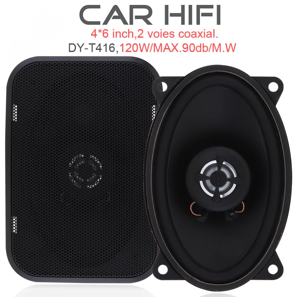 1 paar 4*6 Inch 120W Auto HiFi Coaxiale Speaker Universele Voertuig Deur Auto Audio Muziek Stereo Volledige bereik Frequentie Speakers